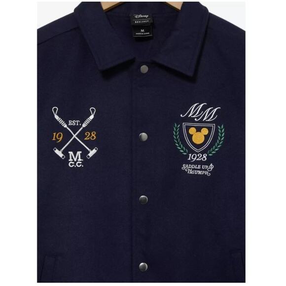 Rare Unisex Disney Mickey Mouse Country Club Blue Varsity Jacket Size Large New - Picture 3 of 8